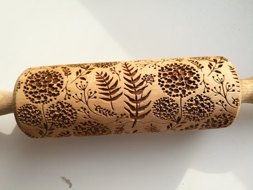 Dandelion Embossed Rolling Pins Cake Design Fondant Icing for Kitchen Baking - Picture 3 of 13