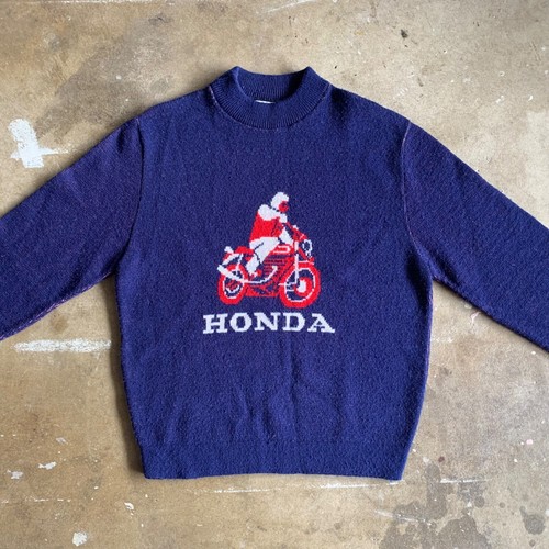 70s VINTAGE HONDALINE SPORTSWEAR MOTORCYCLE SWEATER MEN SZ M HONDA MX - 第 1/9 張圖片