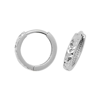 9 kt Weißgold DC Creolen British Made 375 gepunzt nagelneu verpackt