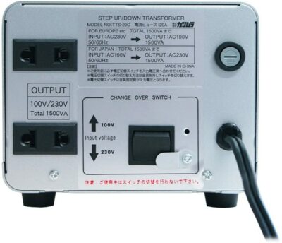 カシムラ 変圧器 NTI-20 1500W KASHIMURA NTI-20 Voltage Converter 100V/220-240V 1500W transformer