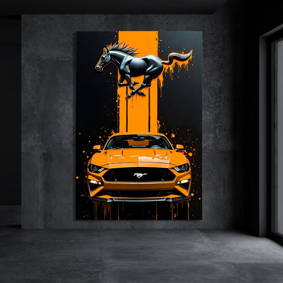 ✅ Wandbild, FORD MUSTANG - Abstrakt Auto, Acrylglas, Leinwand, Poster Bilder - Bild 4 von 4
