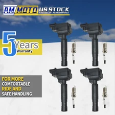 OEM 4X Ignition Coil + 4X Spark Plug For Mercedes-Benz C250 SLK250 1.8L L4 UF658