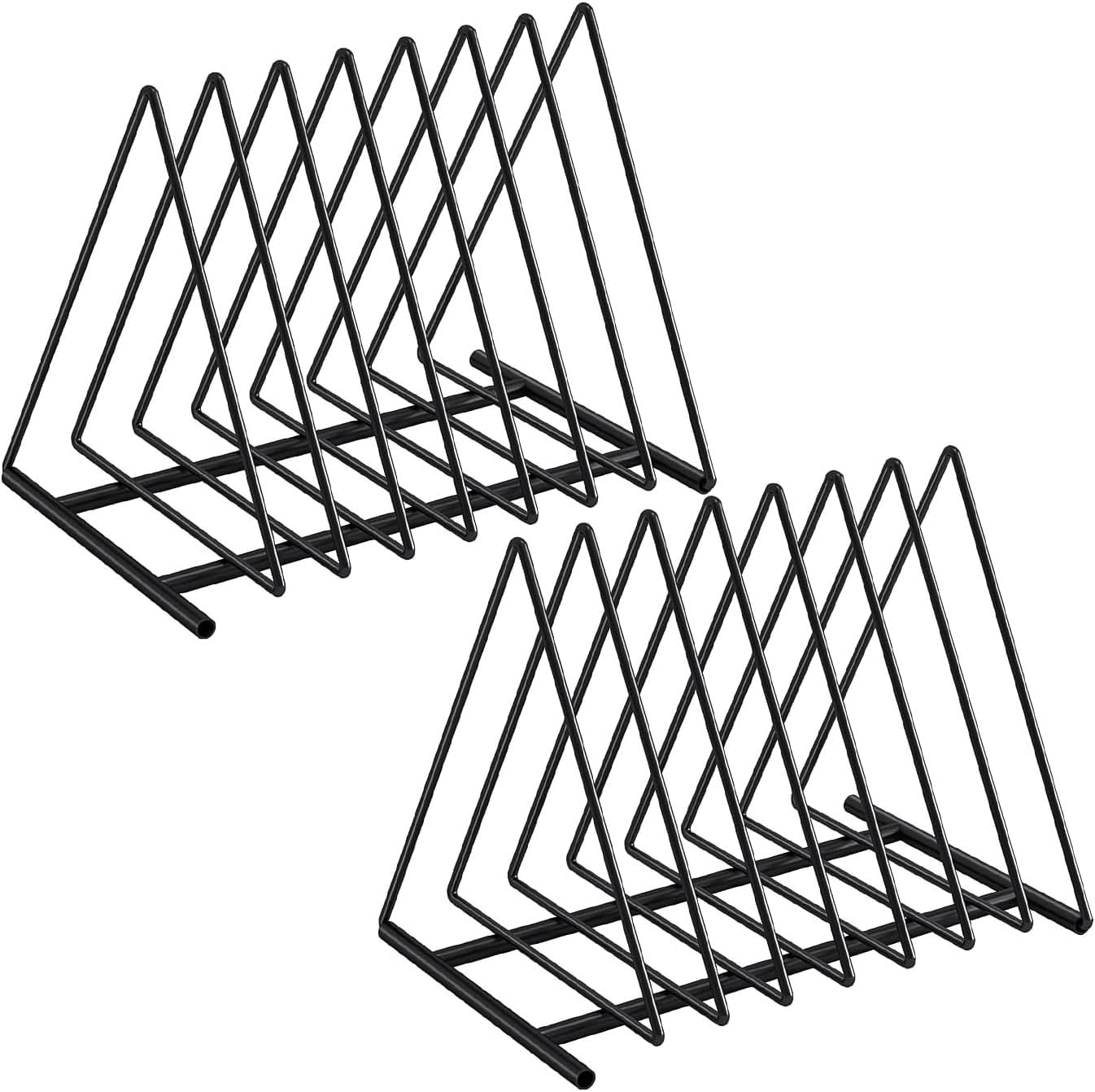 2 Pack Metal Triangle Desk File Organizer with 7 Slots for Magazines-image
