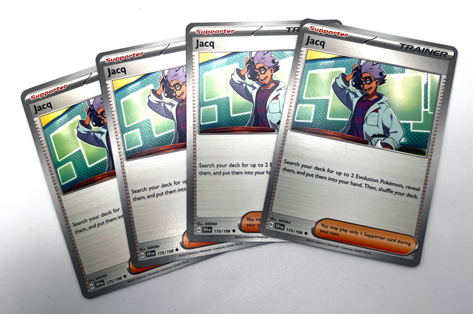 Pokémon Scarlet & Violet Jacq Playset Trainer Cards 175/198 x4 4x
