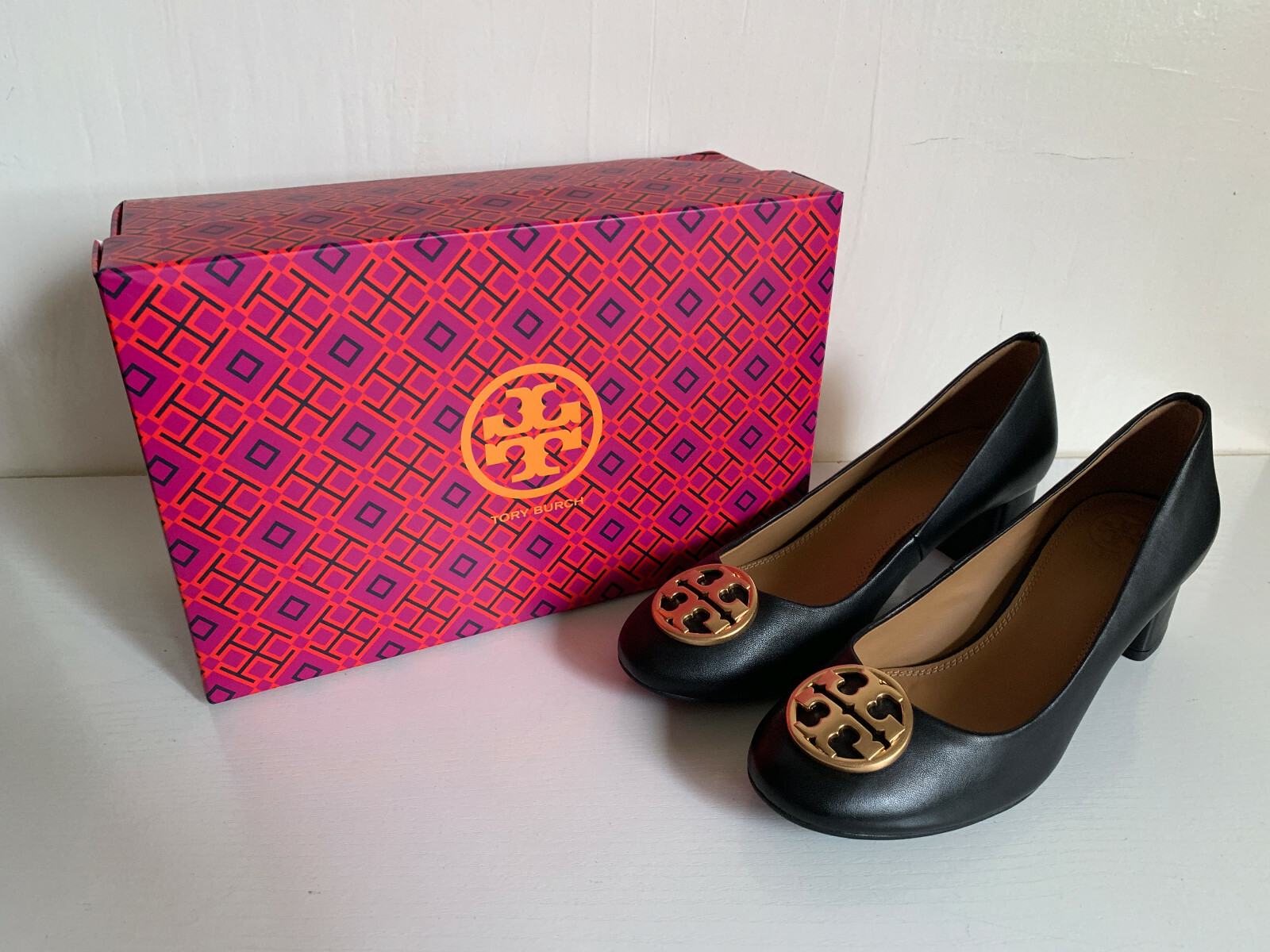 TORY BURCH CHELSEA 50MM NAPA LEATHER PERFECT BLACK PUMPS HEELS SANDALS  SHOES 6 | eBay