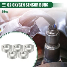 O2 Oxygen Sensor Bung for Car Notched Style 28x11.5mm 5 Pcs 304 Stainless Steel