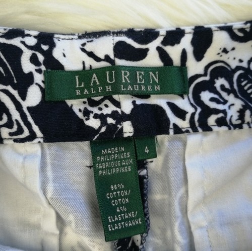 Lauren Ralp Lauren Paisley Navy and White Short - Picture 4 of 6