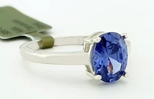 LAB CREATED 1.50 Cts TANZANITE RING .925 STERLING SILVER - New With Tag