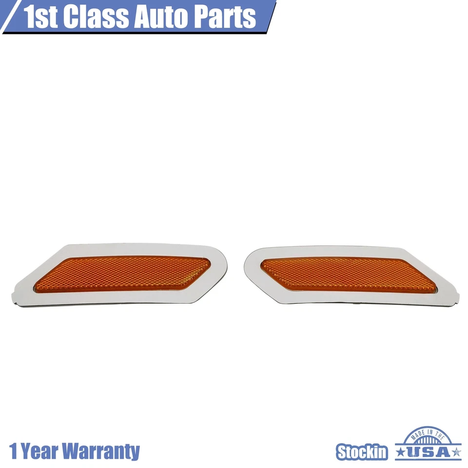 Right & Left Front Side Reflectors Marker Light Lamp Pair Fits 2018-2020 Audi Q5 - Image 2 of 4