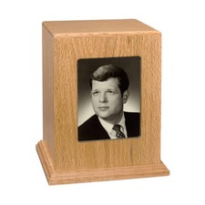 Wood Cremation Urn Wooden Urns - Oak Vertical Photo
