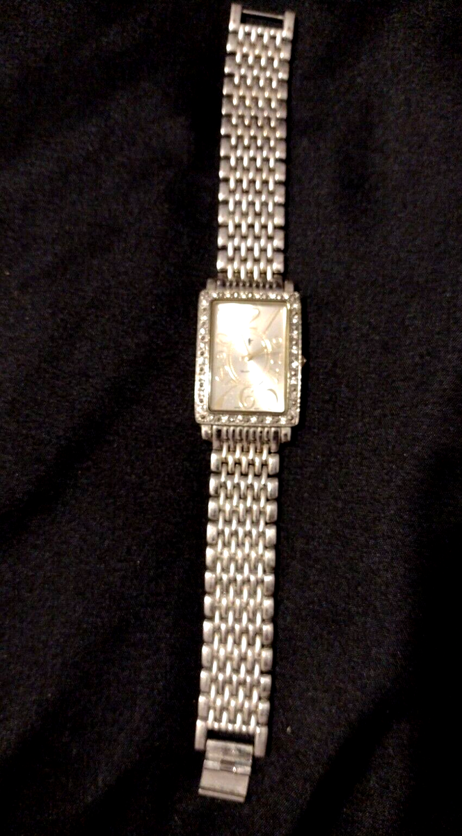 Silver Fleur De Lis Quartz Rhinestones Watch, 8 display picture 1