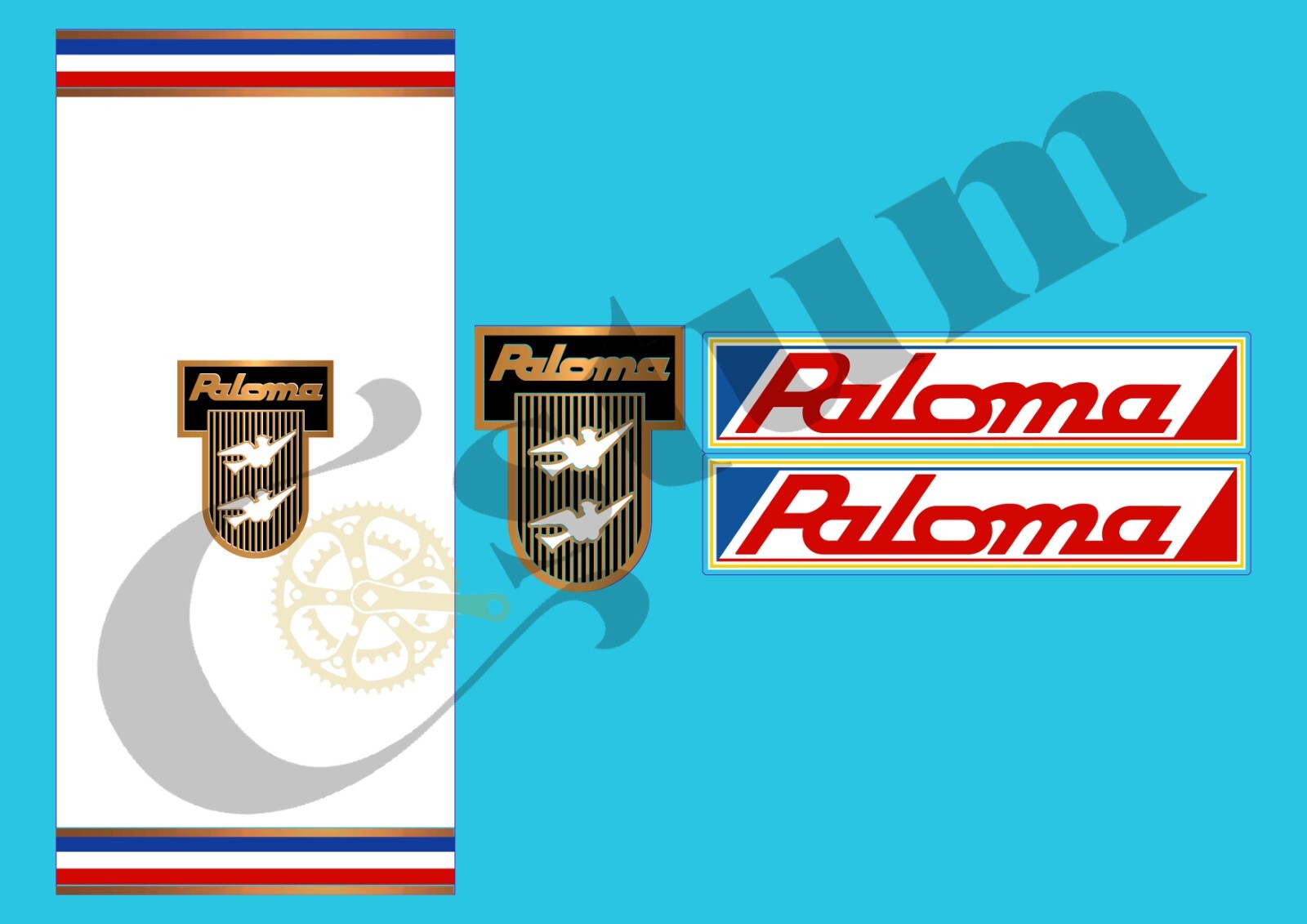 Stickers vélo PALO202 Paloma vintage pour personnaliser votre bicyclette urbaine en ville