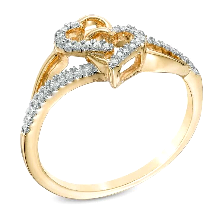 Bague En Or Jaune 14k Avec Diamants 1,80 Carat - Taille 54 - Occasion