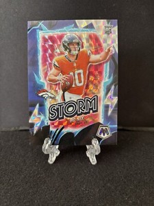 Bo Nix 2024 Panini Mosaic Storm Silver Mosaic Prizm Rookie SP Denver Broncos #13