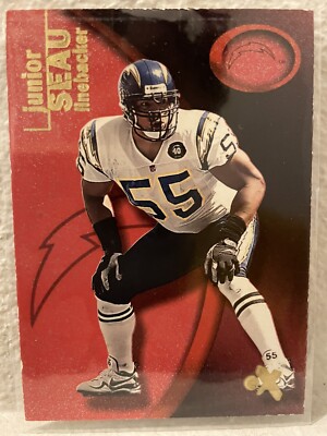 2001 FLEER E-X JUNIOR SEAU ESSENTIAL CRENDENTIALS SSP PARALLEL 174 /299 Chargers