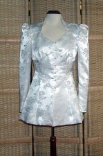 Bridal Jacket Lovely Silk Satin Jacquard Dupioni, Womens 8, Med