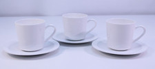 VTG Centura By Corning White Mug Coffee Tea Cups Tulip Saucers 8oz Set of 3 Lot