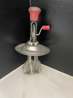 Vintage Androck Egg Beater Whisk #532 Fits Pyrex One Quart Measure Red Knob