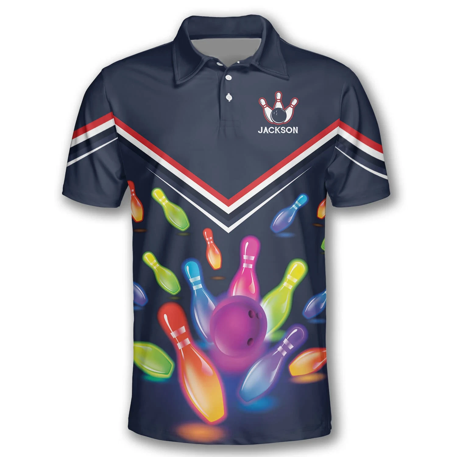 Customizable 8 Ball and Bowling Graphic Polo Shirts - Personalized Sportswear