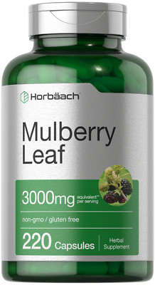 Mulberry Leaf Extract 3000mg | 220 Capsules | Non-GMO, Gluten Free | by Horbaach