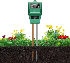 Medidor Ph Suelo, Prueba Suelo 3 En 1 Para Humedad, Luz Y Ph Para Hogar Y Jardín