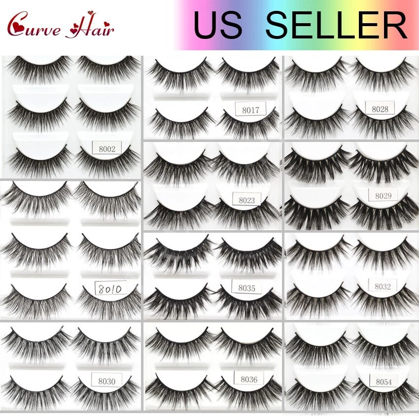 5 pares de pestañas 3D pestañas postizas visón Wispy Cross extensiones de pestañas largas gruesas Foto 3 de 4