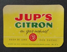 Old label SODA JUP'S LEMON Montrond-les-Bains old label