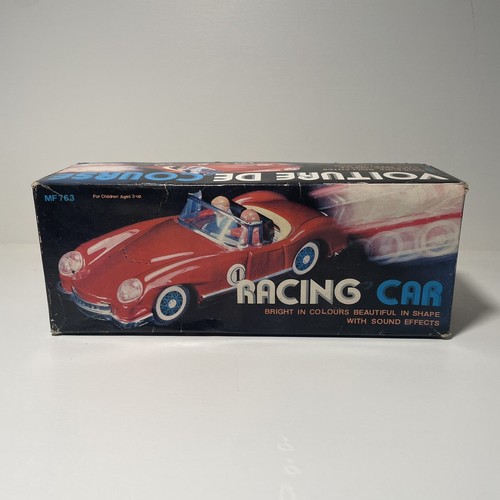 Voiture De Course Vintage En Tôle MF 763 - Rouge - Jouet Années 70-80 - Occasion