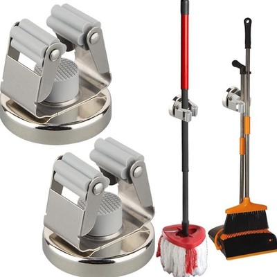 Magnetic Broom Holders,2pcs Anti-broken Heavy Duty Magnetic Clips Wall Mount,...