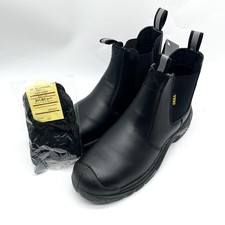 DRKA Men's Chelsea Leather Steel Toe Slip-Resistant Work Boots Size 10