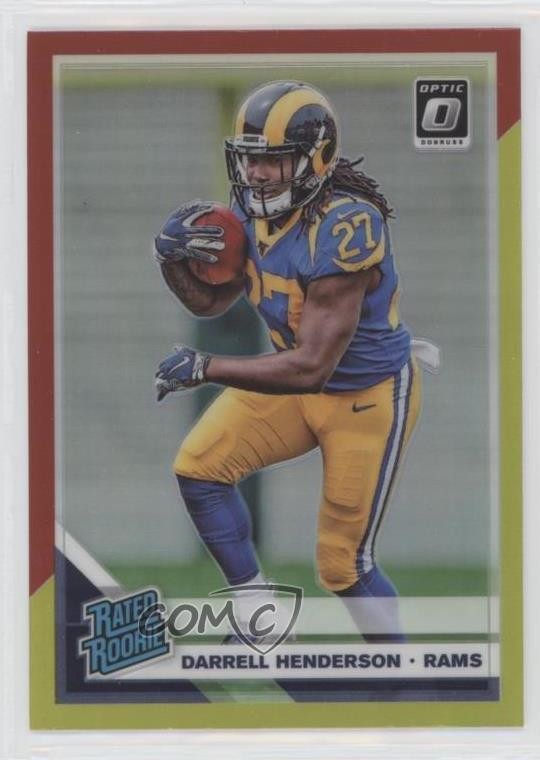 2019 Panini Donruss Optic Rated Rookie Red & Yellow Prizm Darrell Henderson 05ea