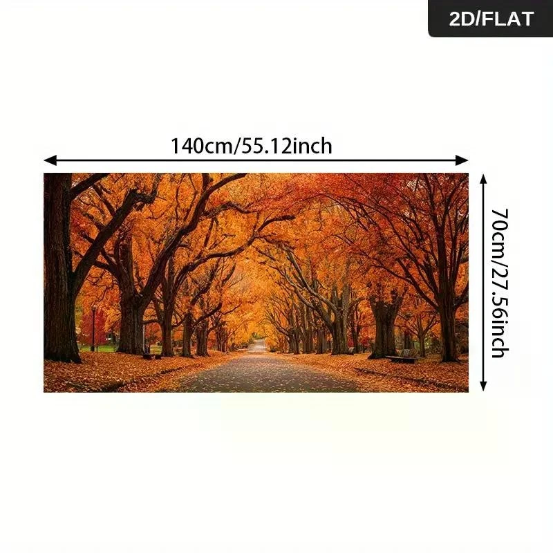Leinwanddruck Herbstlandschaft Naturtöne Wald Baumallee Wandbild Wohnzimmer - Bild 3 von 4