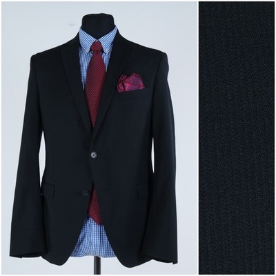 Striped Black Sport Coat 40R US Size CINQUE Mens Slim Wool Blazer Jacket