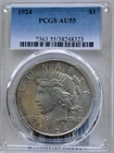 PCGS 1924 $1 Peace Silver Dollar AU55