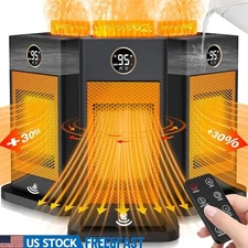 Space Heater W/ Humidifier Motion Sensor/3D Flame Effect 1500W Portable Heater