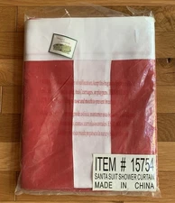 Vintage NOS Collections Inc Christmas Santa Suit Fabric Shower Curtain #15754