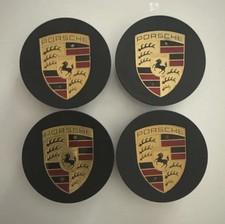 4x original Porsche Nabendeckel Nabenkappen Felgendeckel Schwarz matt NEU 76mm