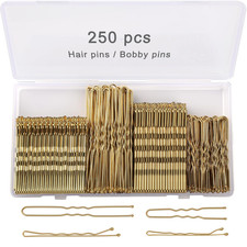250 Pcs Hair Pins Bobby Pins Blonde Hair with Storage Box, Wavy Bobby Pins 2inch
