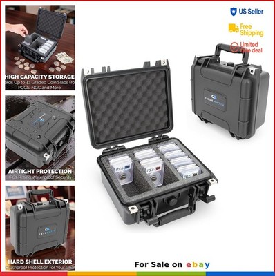 Graded Coin Slab Case 42 PCGS NGC Holders IP67 Waterproof Storage Box Foam