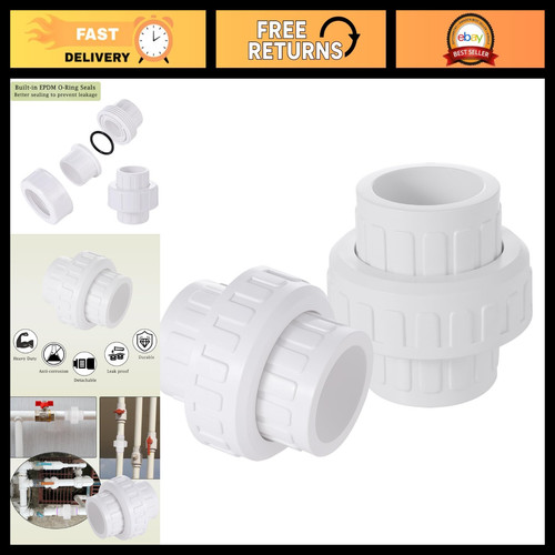 2" PVC Slip Union Coupling Adapter - Schedule 40 Pipe Fitting, EPDM O-Ring, 2 Pa