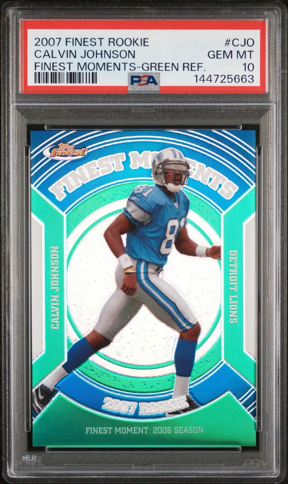 Calvin Johnson Finest Moments #CJO Green Refractor
