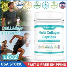 16OZ Multi Collagen Protein Powder Hydrolyzed Peptides I II III V X Unflavored
