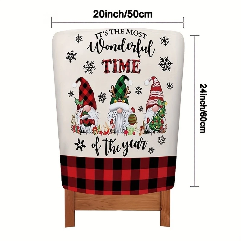6 peças capas de cadeira de Natal para fazenda com flocos de neve decoração festiva para sala de jantar - Imagem 4 de 4