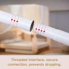 White Bed Canopy Frame - Full Canopy Bed Frame with Bed Curtains, Four Poster Be