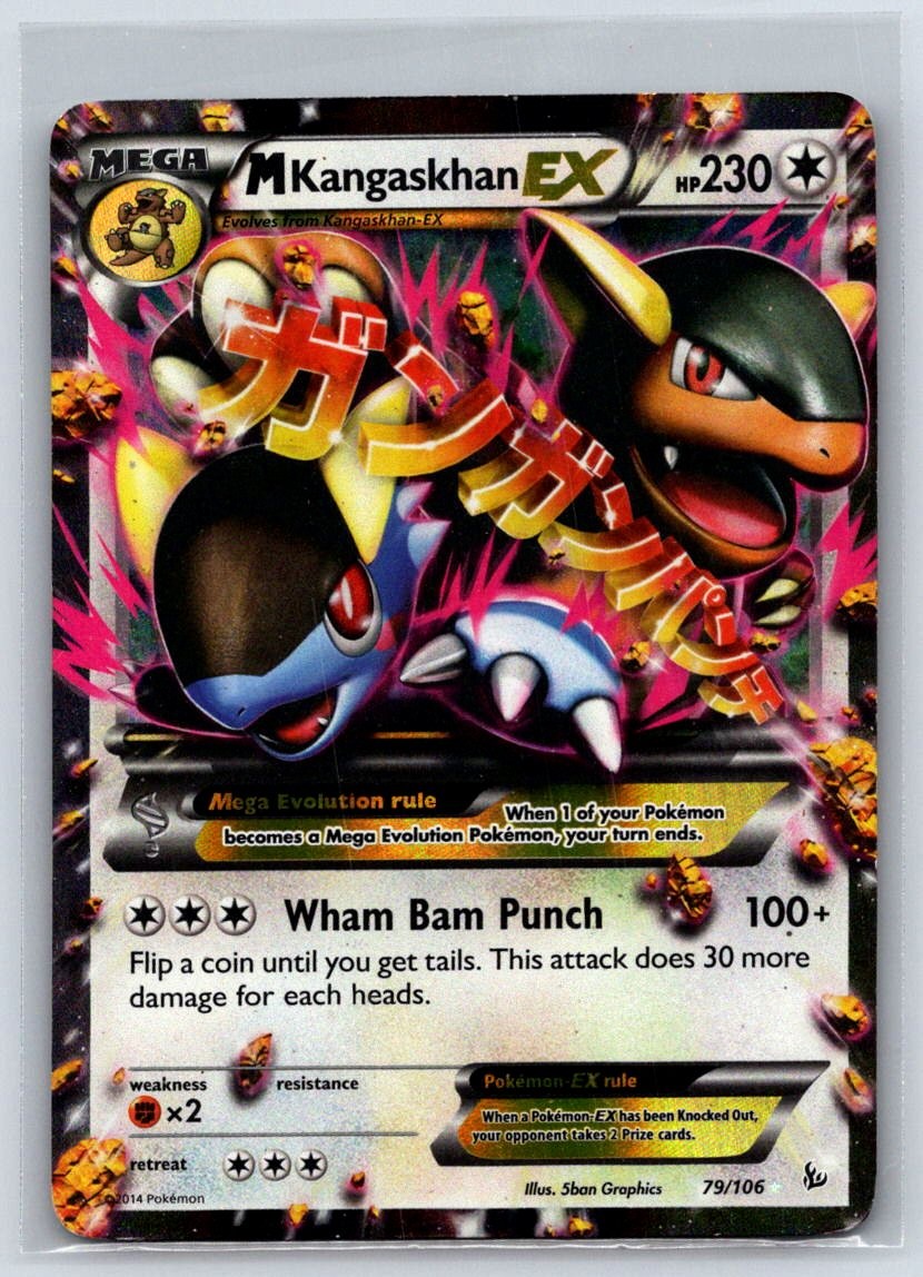 M Kangaskhan EX 79/106 Holo EX Rare Flashfire MP Pokemon TCG