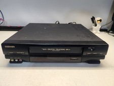 Toshiba M-63 VHS VCR 4 Head Hi-Fi VCR Parts Repair Powers On Tape Stuck