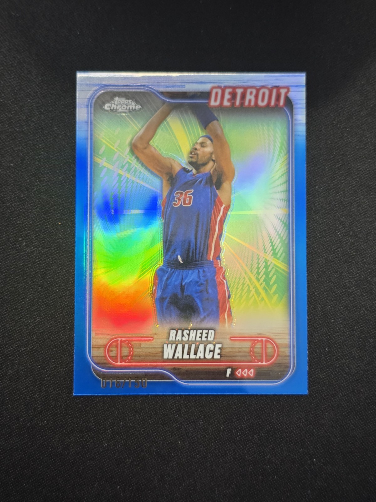 2024-25 Topps Chrome Basketball Rasheed Wallace #23 Blue Refractor /150
