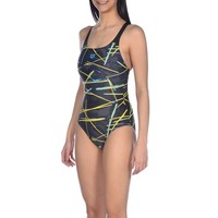 Arena Damen Sport Badeanzug Light Beams, Black-Multi, D38, EU40