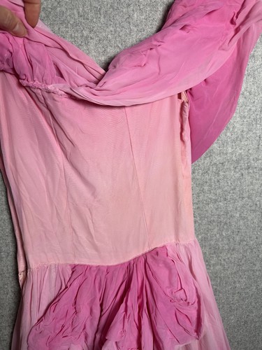 Abito rosa vintage donna principessa Belle abito da ballo anni 50? Costume lunghezza intera - Foto 18 di 24