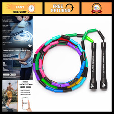 Adjustable 10ft Beaded Jump Rope with 5" Handles - Fitness, Cardio, Exercise